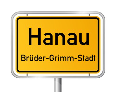 Şehir sınırı işareti hanau - Almanya
