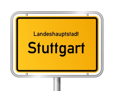 Şehir sınırı işareti stuttgart - Almanya
