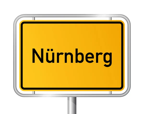 Segnaletica dei limiti di città NUREMBERG - Nascar RNBERG - Germania — Vettoriale Stock