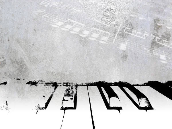 Vintage müzik arka plan - grunge piyano ve notlar