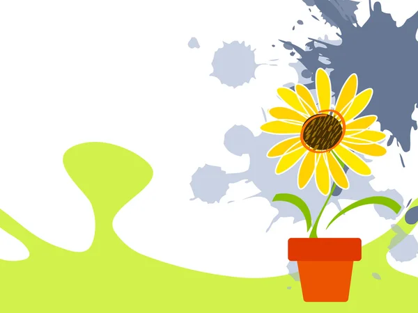 Kindischer Hintergrund mit Sonnenblume — Stockvektor