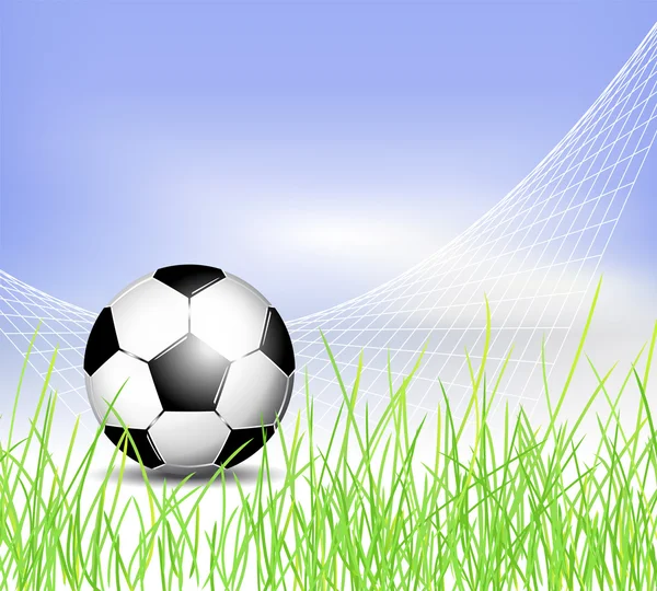 Voetbal op gras — Stockvector