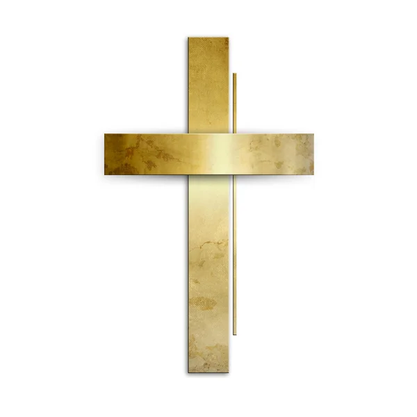 Cruz cristiana dorada — Foto de Stock