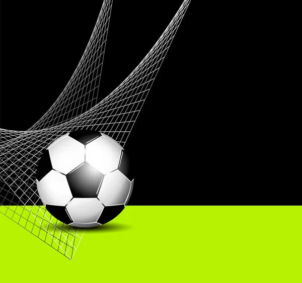 Voetbal bal achtergrond met net — Stockvector