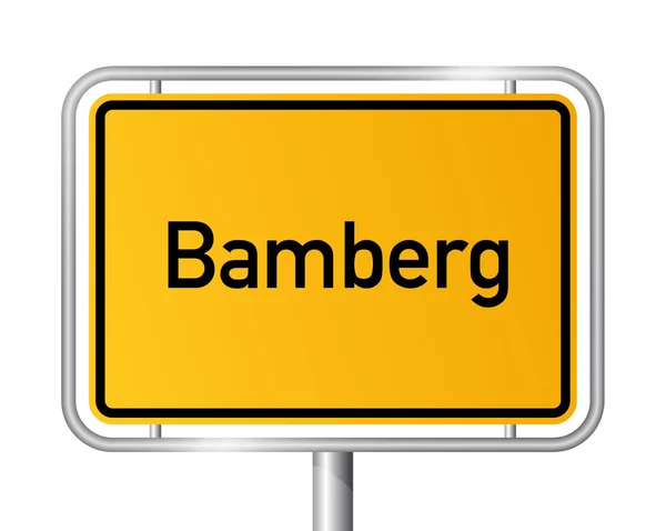 City limit sign Bamberg - signage - Germany — Stock Vector