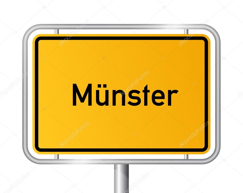 City limit sign Muenster - signage - Germany