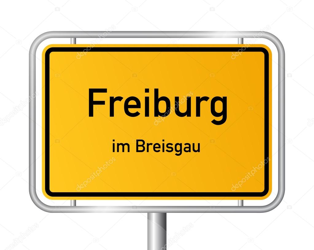 City limit sign Freiburg im Breisgau - signage - Germany
