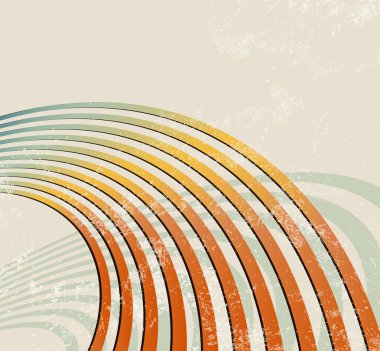 eğri çizgiler - radyo dalgaları - soyut müzik şablonu ile Retro arka plan