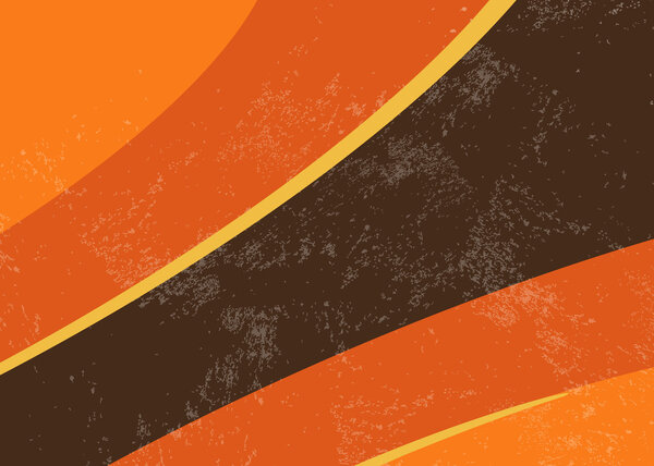 70s retro background - abstract curved lines