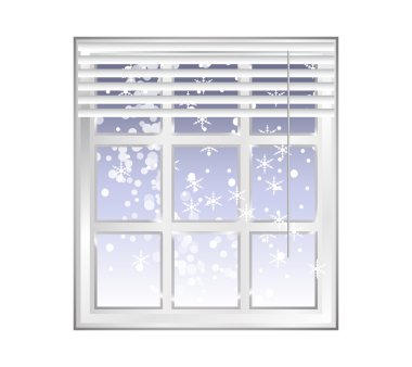 Window frame in winter clipart