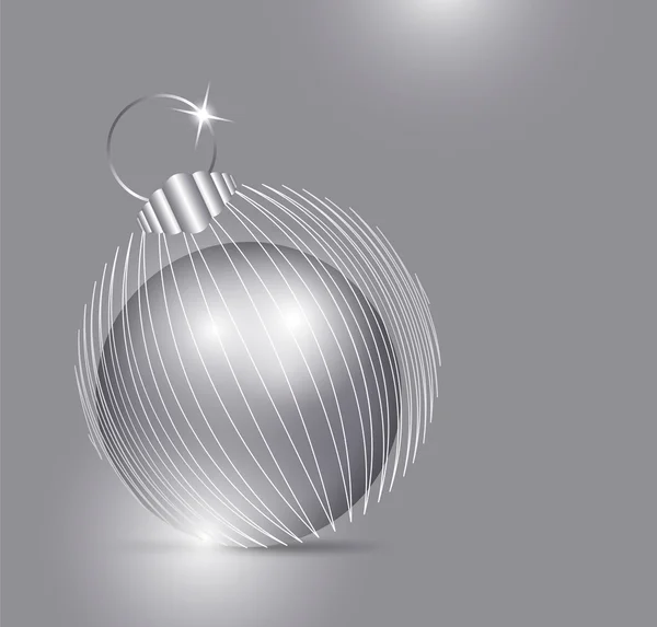 Silberne Weihnachtskugel — Stockvektor