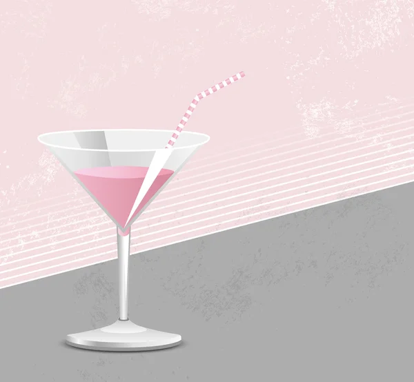 ピンクのカクテル - ビンテージ ポスター デザイン — ストックベクタ