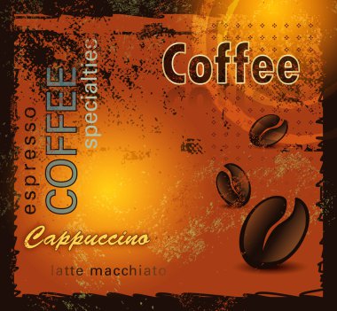 Grunge coffee background clipart