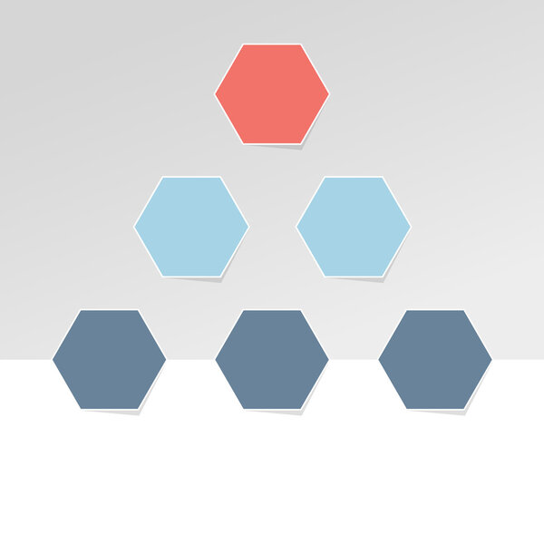 Hexagon info graphic - hierarchy chart