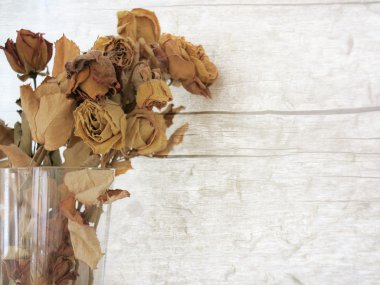 Bouquet of dried rose flowers clipart