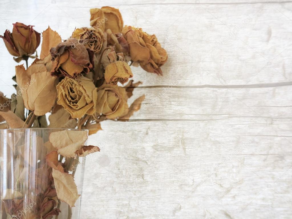 Bouquet of dried rose flowers