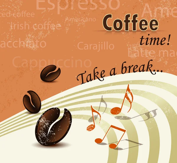 Retro koffiepauze poster - menu brochureontwerp — Stockvector