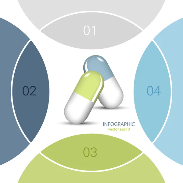 Info farmaceutiche grafiche — Vettoriale Stock