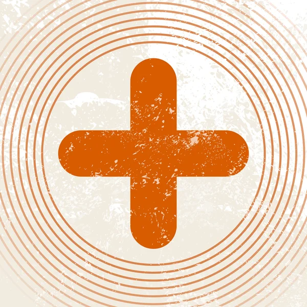 Simbolo medico - Croce rossa - icona del pronto soccorso - cartello sanitario retrò — Vettoriale Stock