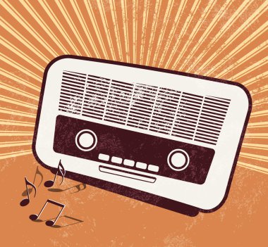 eski radyo - retro tarzı - müzik poster tasarımı