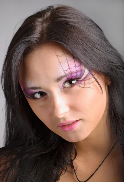 Jeune fille avec maquillage web — Photo