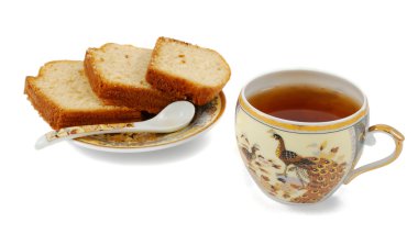 Kek ile Çin çay fincanı