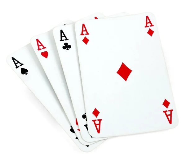 Four aces isolated on white — Stock Photo, Image