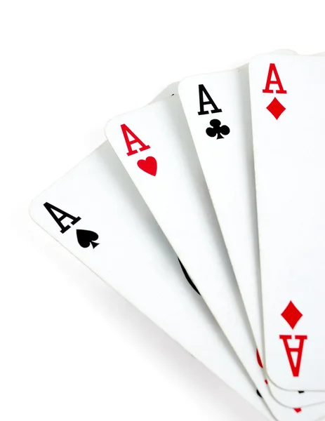 Four aces isolated on white — Stock Photo, Image