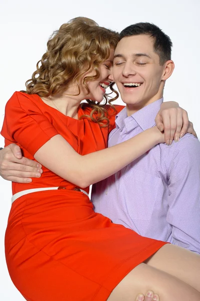 Closeup of young happy couple — Stock Photo, Image