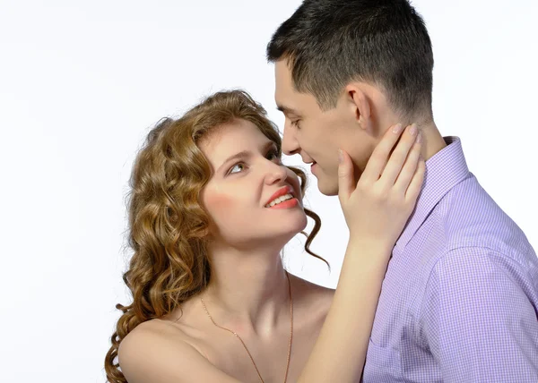 Closeup of young happy couple — Stock Photo, Image