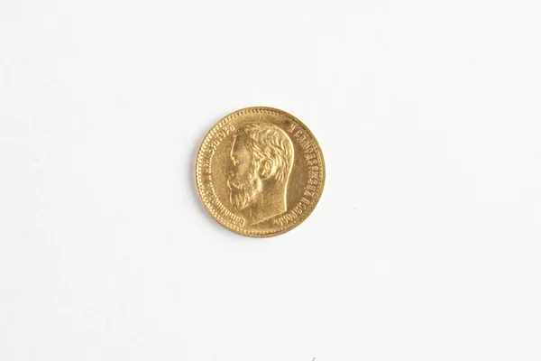 Cinco rublos de oro de Coche Nikolaj —  Fotos de Stock