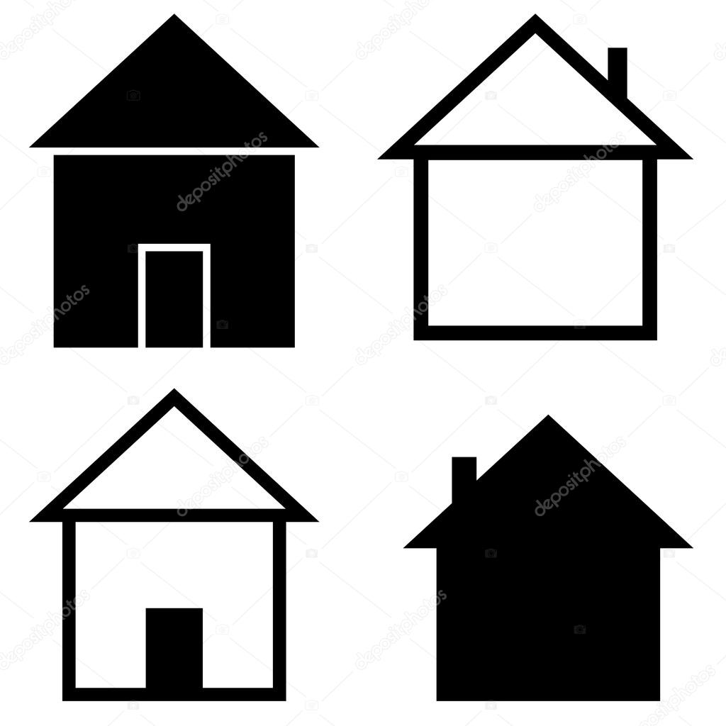 Set of the silhouettes houses
