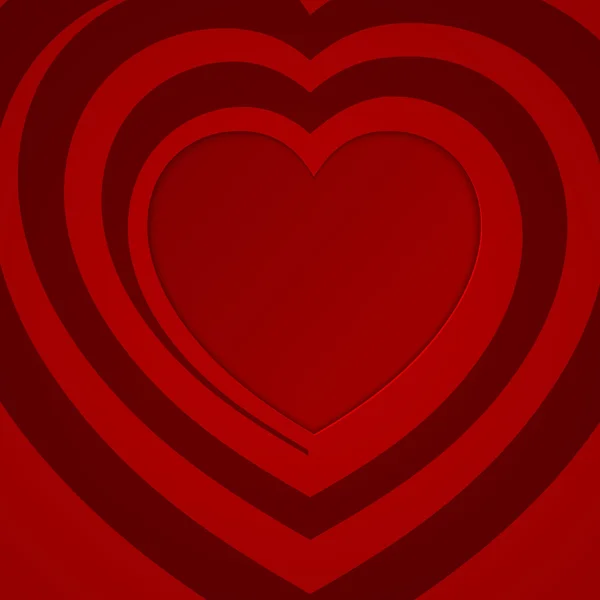 Rode spiraal hart - vectorillustratie. — Stockvector