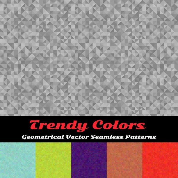 Trendy Colors Geometrical Vector Seamless Patterns — Stock Vector