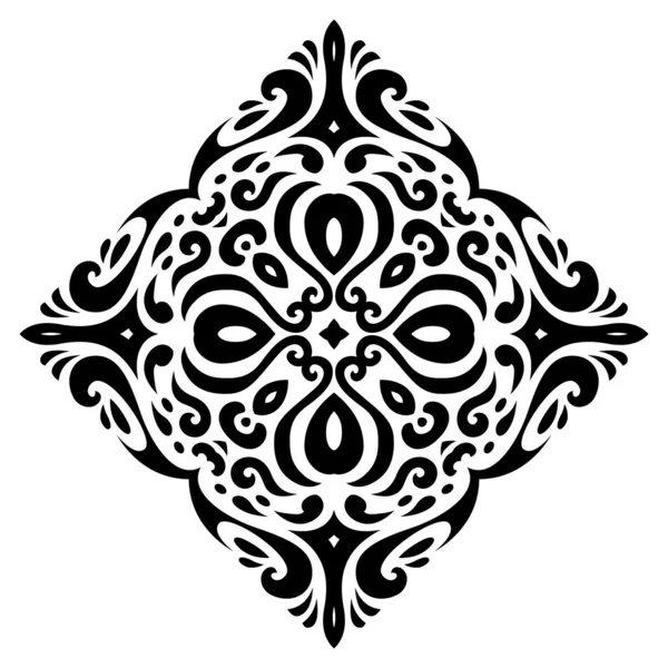 Kwadratowy kształt plemiennych tatto - ilustracja wektorowa — Wektor stockowy