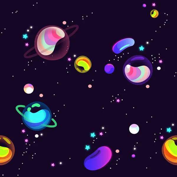 Seamless Background Planets Jelly — стоковый вектор