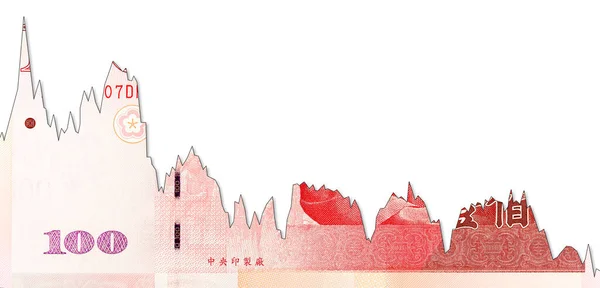 100 Taiwan Dollar Bank Note Decline Graph Indicating Exchange Rate — 图库照片