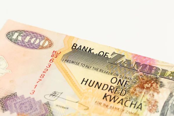 Detail 100 Zambia Kwacha Bank Note — Fotografia de Stock