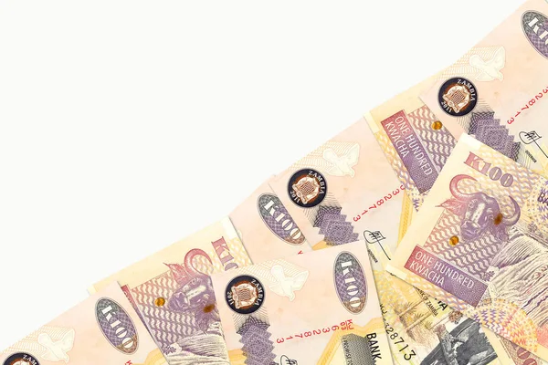 Quelque 100 Billets Banque Zambia Kwacha Avec Copyspace Sur Fond — Photo