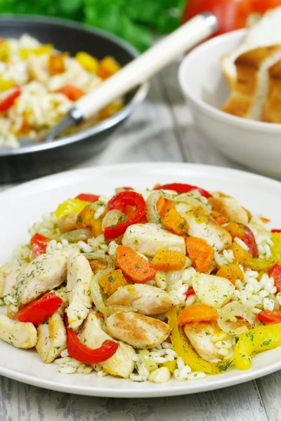 Risotto with chicken and vegetables — Stock Photo, Image