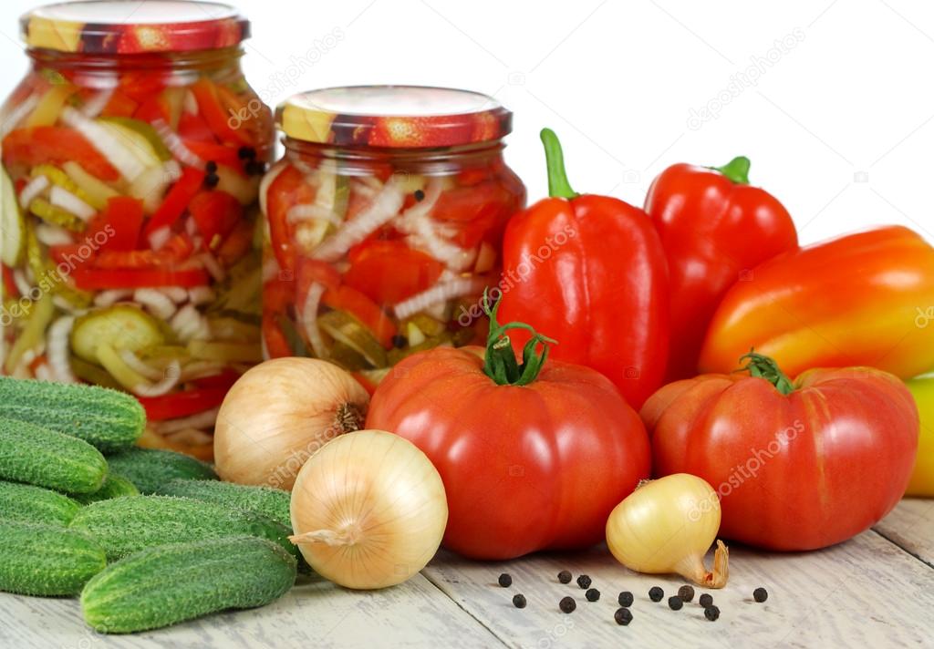 Canned vegetable salad. Нomemade Stock Photo by ©minadezhda 18309053