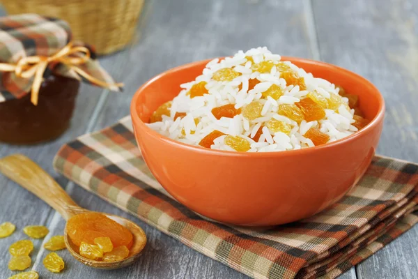 Rice with dried fruit — Stock Photo, Image