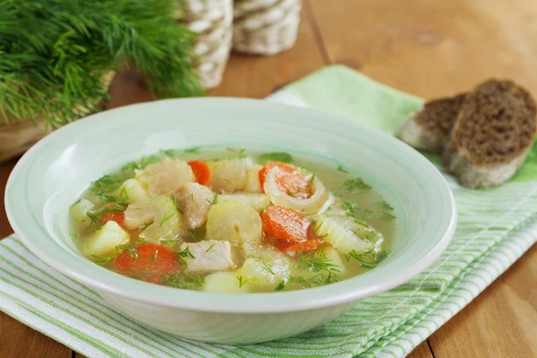 Суп с мясом и сельдереем — стоковое фото
