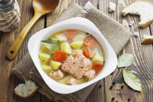 Salmon soup — Stock Photo, Image