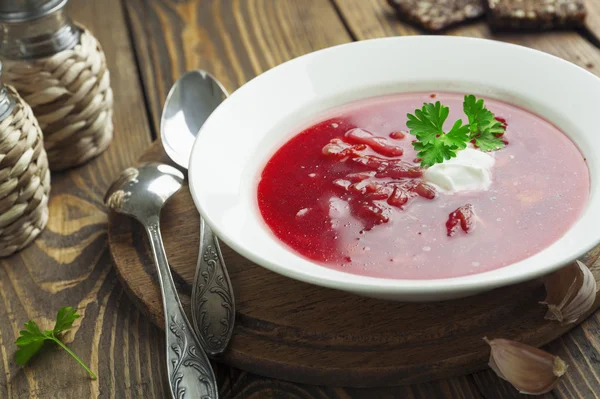 Borsh. ryska traditionell maträtt — Stockfoto