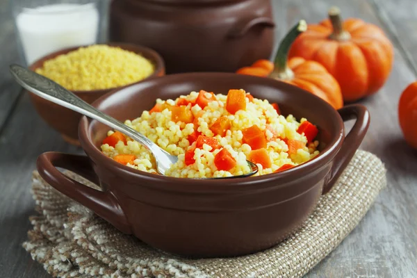 Millet porridge with pumpkin — Stock Image Millet porridge with pumpkin Royalty Free Stock Images