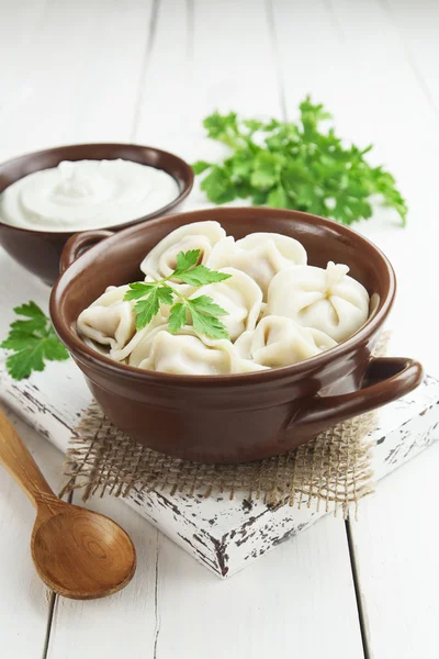 Dumplings med kött — Stockfoto