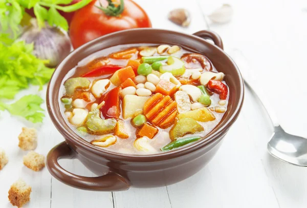 Zupa minestrone — Zdjęcie stockowe