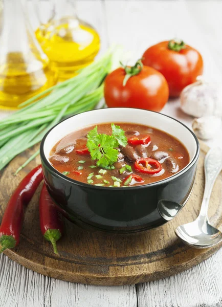 Sopa de chile con judías rojas y verduras —  Fotos de Stock