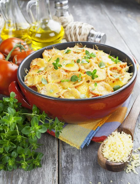 Vegetable baked with tomato and cheese — Stock Photo, Image